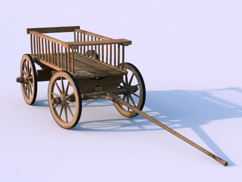 3D-Modell eines einfachen Wagens